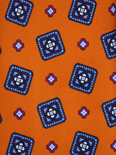 DANIELA 3-fold orange printed silk tie